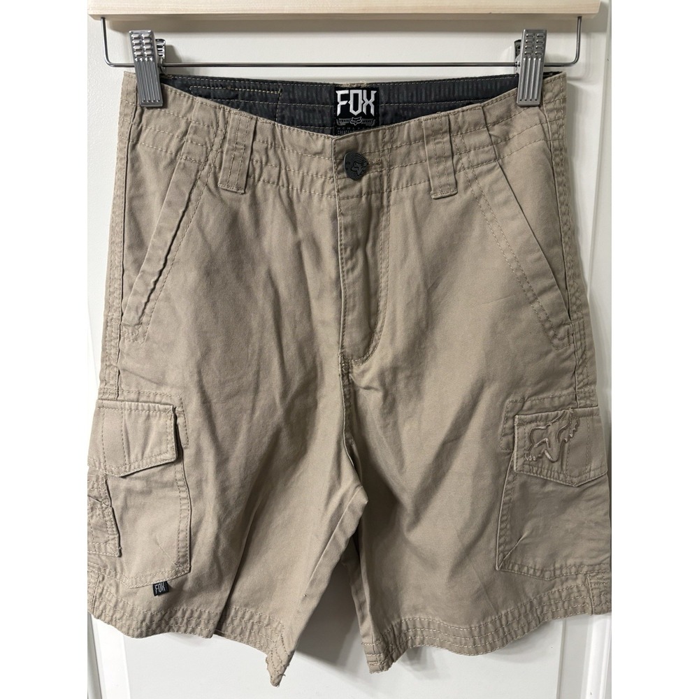 Fox Racing Kid's Slambozo Cargo Shorts Dark Khaki Tan Beige Casual size YOUTH S